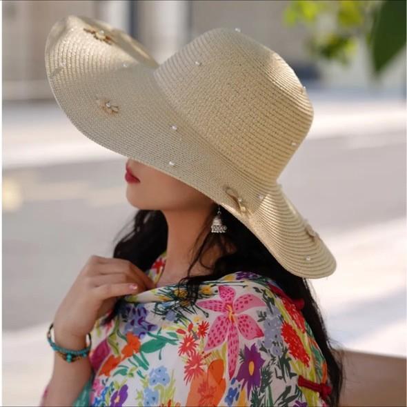 ベレー帽 レディース 帽子 春夏 薄手 ニット コットンリネン 通気性 Painter 画家 かわいい おしゃれ 日焼け防止 小顔効果(4)