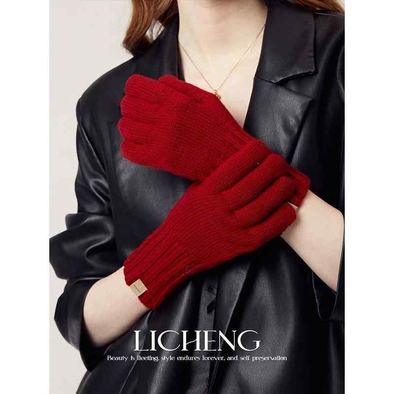 手袋 レディース 秋冬 ウール ニット手袋 スマートフォン対応 防寒 暖かい バイク 自転車 通勤 通学 レ..