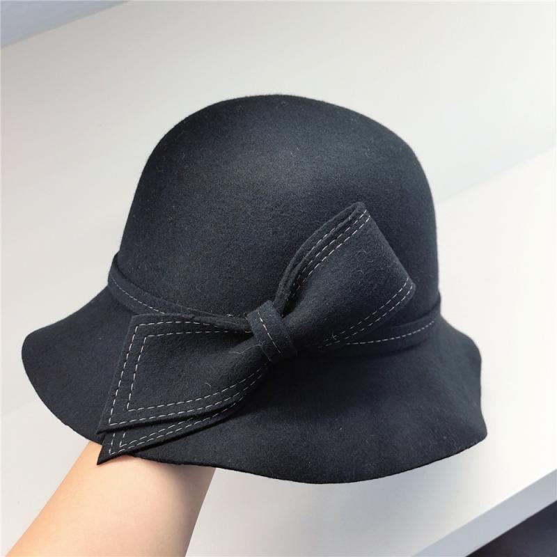 帽子 レディース 秋冬 ウール ハット 英国風 レトロ リボン あったか おしゃれ かわいい 外出 お出かけ..