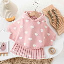 子供服 女の子 ニット セットアップ 秋冬 ケープ付き カーディガン スカート 2点セット かわいい おしゃれ 普段着 お出かけ着 ピンク 赤 ブラウン