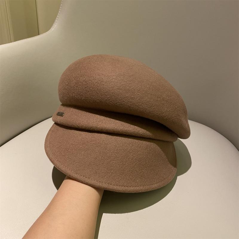 帽子 レディース 秋冬 ウール ベレー帽 アシンメトリー キャスケット 保温 暖かい フェルト ハット クラシカル レトロ2