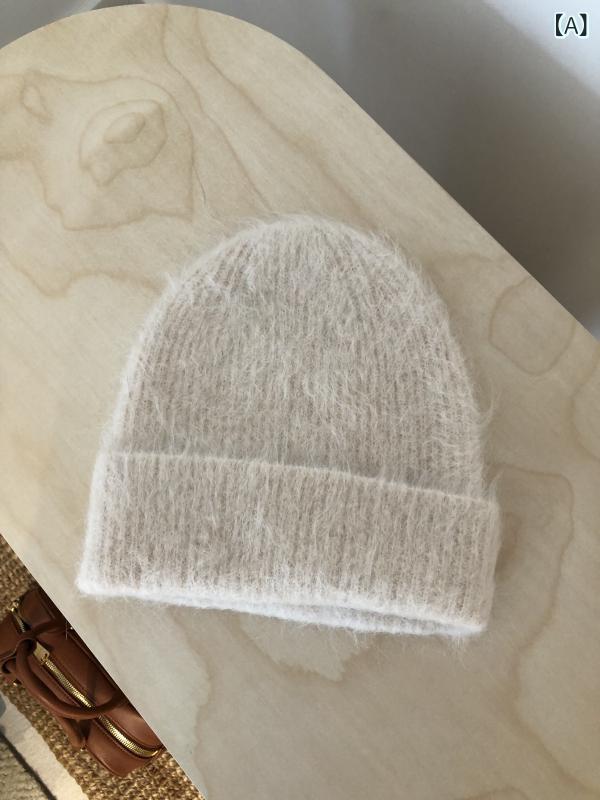 ニット帽 レディース 秋冬 暖かい ウール アルパカ ブレンド ふわふわ かわいい 防寒 普段使い 旅行 オフホワイト ベージュ グレー ブラウン ブラック2