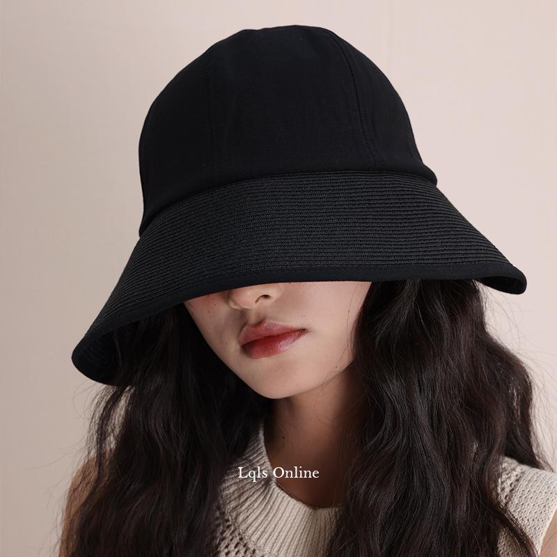 帽子 レディース 麦わら帽子 ストローハット UVカット 紫外線対策 日よけ つば広 折りたたみ 携帯 春夏 黒色 カーキ色 ベージュ2(4)