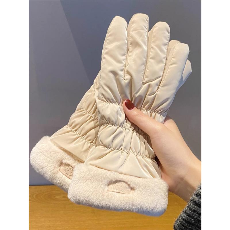 手袋 レディース 秋冬 防寒 グローブ スマートフォン対応 かわいい 裏起毛 保温 手袋 ベージュ ブラック ピンク グレー パープル