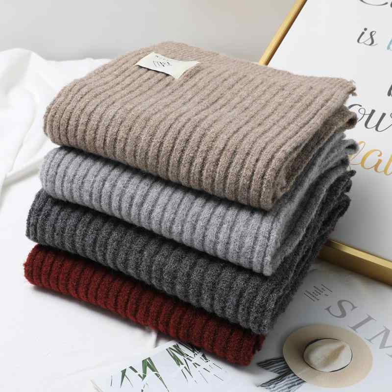 マフラー レディース 秋冬 無地 ウール混紡 ニット ストール 学生 メンズ 男女兼用 防寒 あったか 灰色 グレー