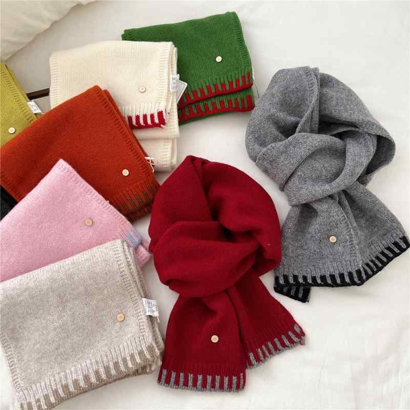 マフラー レディース 秋冬 ウール 学生 カップル 豪華感 防寒 韓国 ニット スヌード ネックウォーマー ミルクホワイト オレンジ ブルー ピンク グレー グリーン ベージュ ワインレッド イエロー