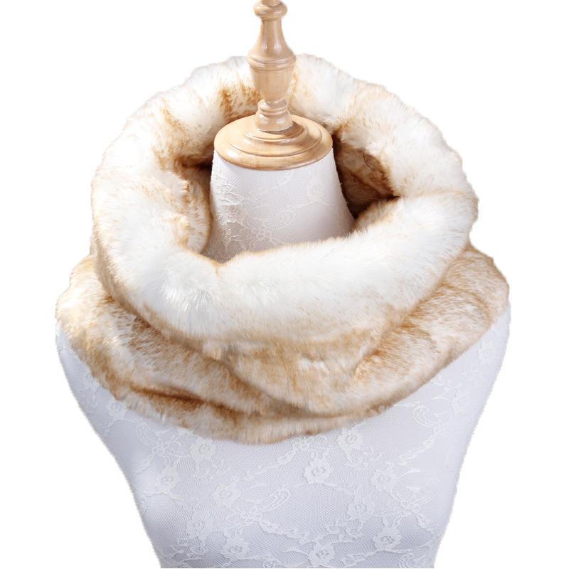 マフラー 秋冬 男女兼用 フェイクファー ラビットファー風 ネックウォーマー 防寒 ストール ティペット 無地 ブラック ワインレッド ベージュ系