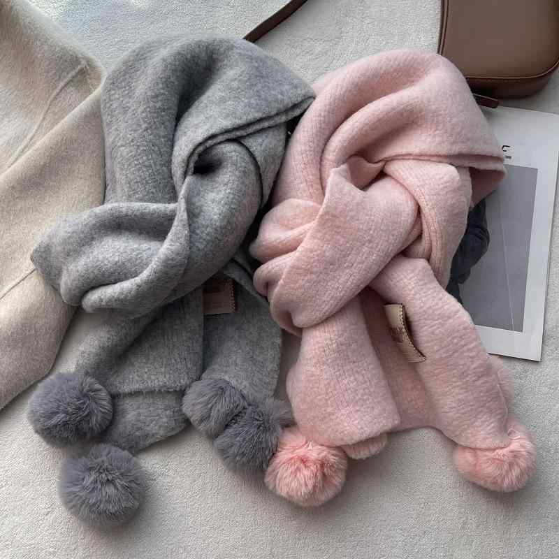 マフラー レディース 秋冬 かわいい 韓国風 毛糸 厚手 ニット スヌード ネックウォーマー ショール ピンク 中国レッド ホワイト グレー キャメル ブラック グリーン バーガンディレッド 保温