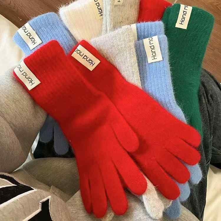 手袋 レディース 婦人用 秋冬 ラビットファー ニット 手袋 スマートフォン対応 防寒 暖かい かわいい おしゃれ ガーリー ゆったり プレゼント ギフト ピンク系