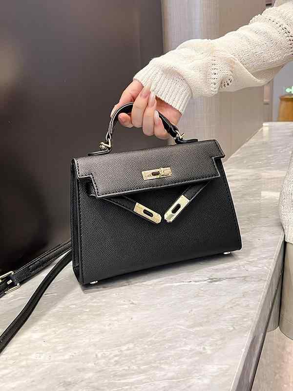 ハンドバッグ レディース ショルダーバッグ ケリーバッグ風 PU レザー 小さめ 通勤 横型 スクエア ブラック ホワイト ベージュ カーキ グリーン ブラウン ピンク系のサムネイル