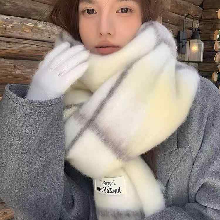 マフラー レディース 秋冬 保温 ストール ショール 大判 柔らかい フェイクウール フリンジ付き チーズ..