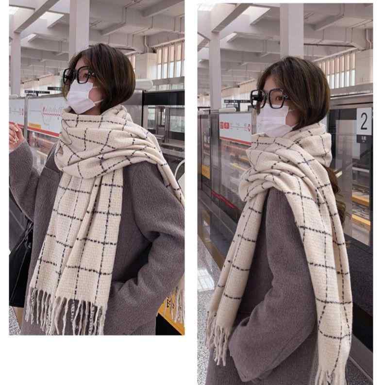 マフラー レディース 秋冬 格子柄 学生 メンズ 保温 ストール ショール 190cm 63cm 少年 青年 文芸復古..