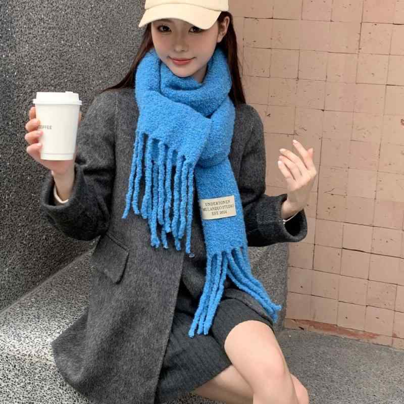 マフラー レディース 秋冬 ウール混紡 厚手 ふわふわ あったか ネックウォーマー 韓国風 かわいい ガーリー きれいめ 上品 デート オフィス 通勤 プレゼント