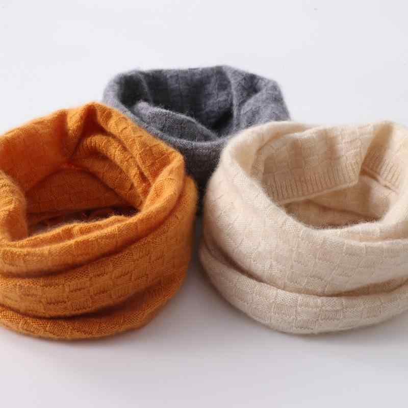 マフラー キッズ 子供用 防寒 羊毛 混紡 無地 ネックウォーマー ベージュ ピンク グレー ホワイト あっ..