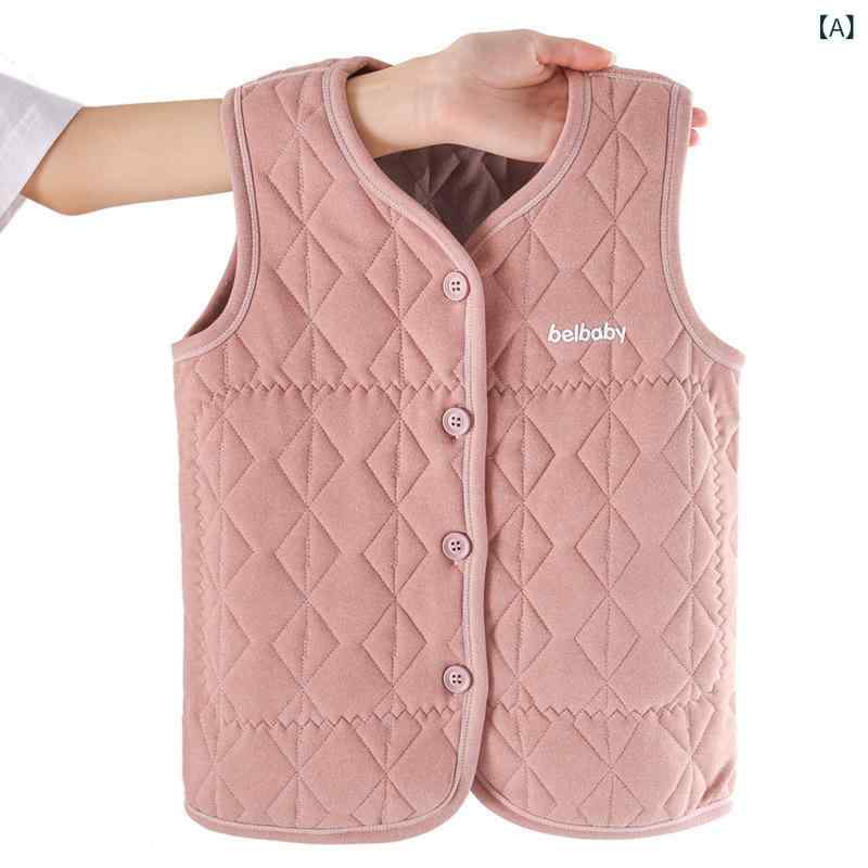 子供用ベスト キッズ 羊毛 混紡 暖かい 厚手 中綿 チョッキ ベビー 男の子 女の子 あったか 防寒