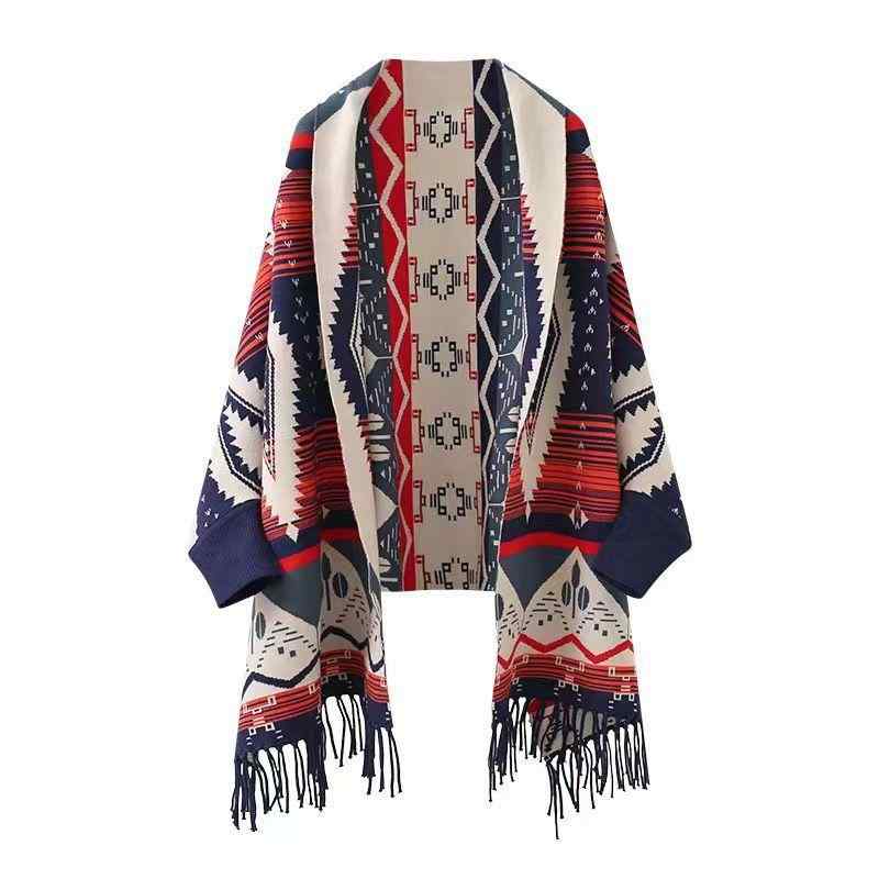 ショール レディース ストール 大判 厚手 秋冬 防寒 民族風 エスニック 旅行 膝掛け ブランケット ケープ マフラー 紺色 オレンジ キャメル ワインレッド