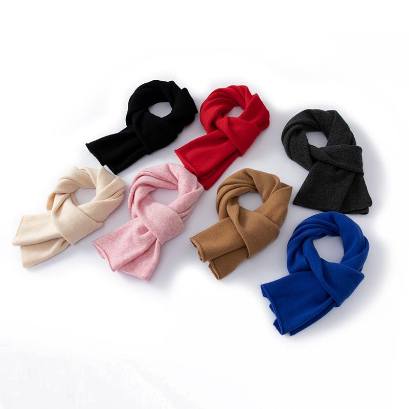 マフラー レディース ウール100％ ニット 厚手 保温 無地 カシミヤタッチ 秋冬 ホワイト 青絨米色 花粉..