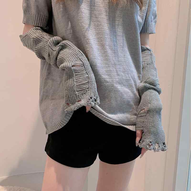 手袋 レディース 秋冬 暖か アームウォーマー ニット ロング 手袋 防寒 グローブ ミルクティー ベージュ グレー ブラック2