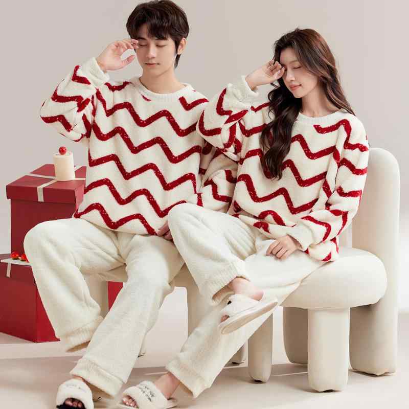 パジャマ レディース メンズ 秋冬 珊瑚フリース 厚手 あったか フランネル プルオーバー 長袖 長ズボン..