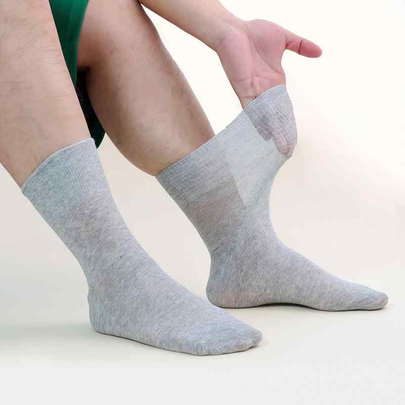 靴下 男性用 婦人 高齢者 春夏 薄手 メッシュ 通気 防臭 吸汗 コットン 混紡 中筒 リブ 靴下 5足組