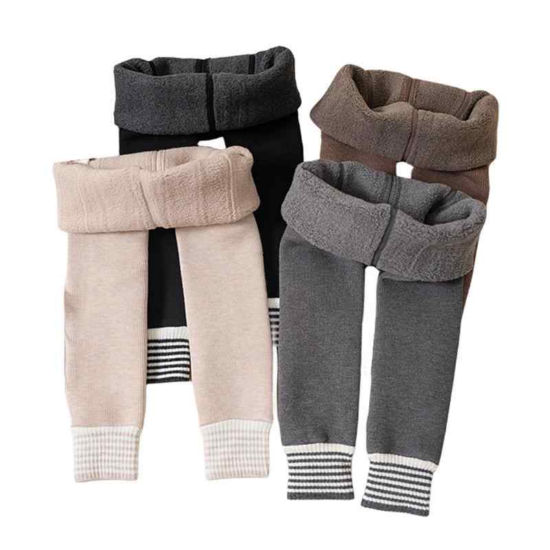 レギンス キッズ 女の子 ベビー 高腰 裏起毛 リブ編み 無地 秋冬 スパッツ ズボン 厚手 あったか