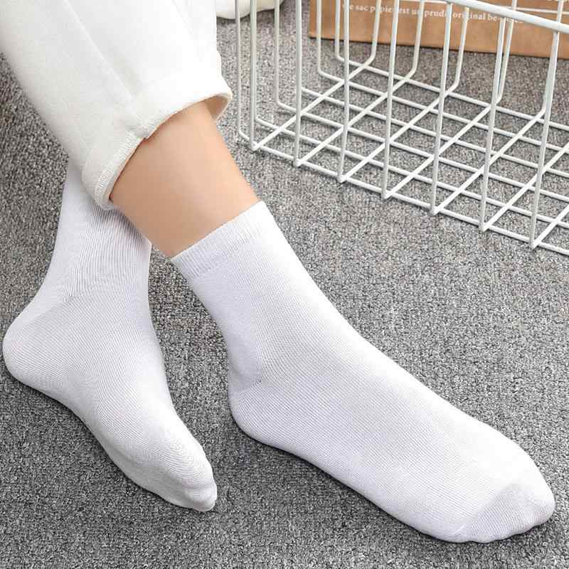 靴下 レディース ソックス 中筒丈 コットン混紡 無地 秋冬用 ブラック ホワイト グレー 36-40 40-44 普..