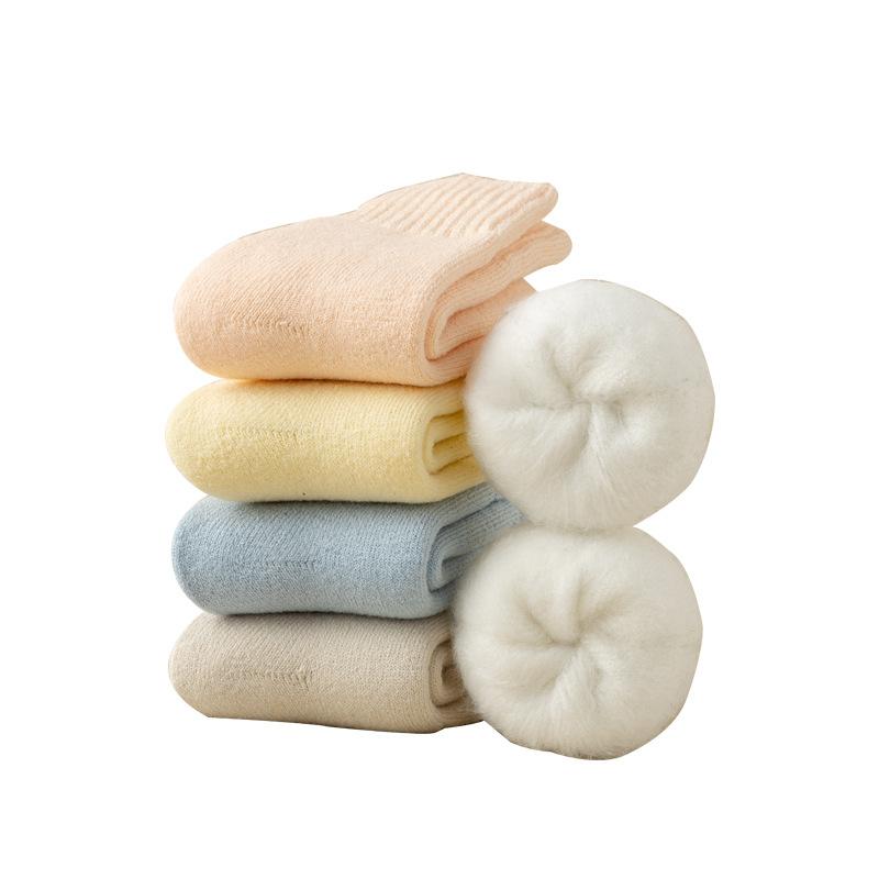 靴下 レディース 秋冬 中筒 ソックス 裏起毛 厚手 ウール混 あったか ルームソックス 床暖 睡眠 冷え取り ブラック カーキ ベージュ グレー ネイビー ホワイト ピンク 肌色