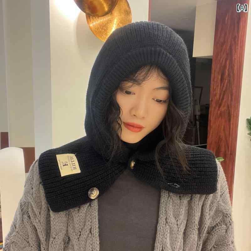 ニット帽 レディース 秋冬 韓国 ネックウォーマー 手袋 2点セット 保温 防風 かわいい ブラック ベージ..