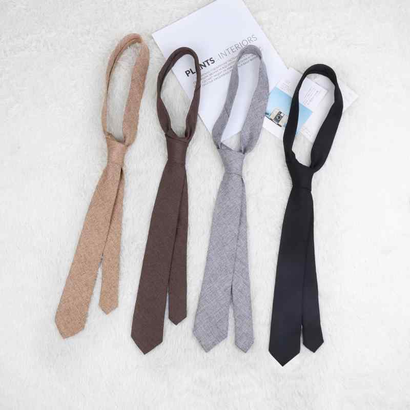 ネクタイ レディース メンズ 子供用 グレー 亜麻 ウール 無地 コットンリネン カジュアル フォーマル ビジネス 普段使い 配色 襟元 ワンポイント アクセント