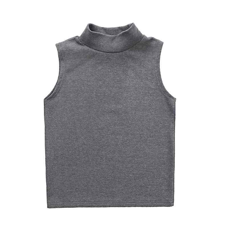 ベスト 女の子 キッズ 秋冬 保温 ノースリーブ トップス 半ハイネック インナー レーヨン ポリエステル 無地 110 120 130 140 150 160cm