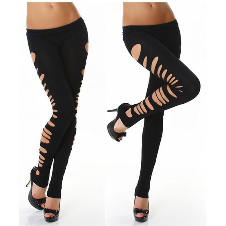 レギンス レディース 9分丈 無地 薄手 穴あき 伸縮性 ポリエステル 普段使い カジュアル スパッツ 白 黒 オレンジ 黄色 緑2