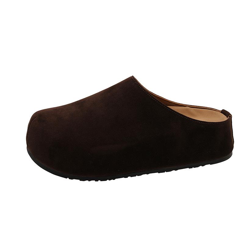 サンダル レディース 靴 春秋 フラット ローヒール スリッパ ぺたんこ 痛くない 歩きやすい かわいい おしゃれ 普段使い カジュアル 旅行 婦人靴 ラウンドトゥ キャメル ブラウン カーキ PUレザー ゴム底