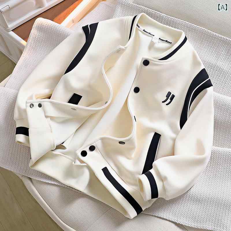 ジャケット キッズ 男の子 女の子 子供服 アウター Vネック カジュアル 野球 秋冬 綿 ポリエステル ミ..