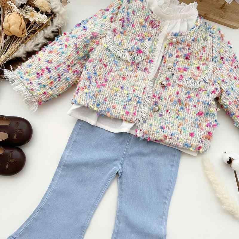 ジャケット キッズ 女の子 子供服 小香風 チェック柄 コットン アウター トップス 韓国風 春秋 80cm 90..