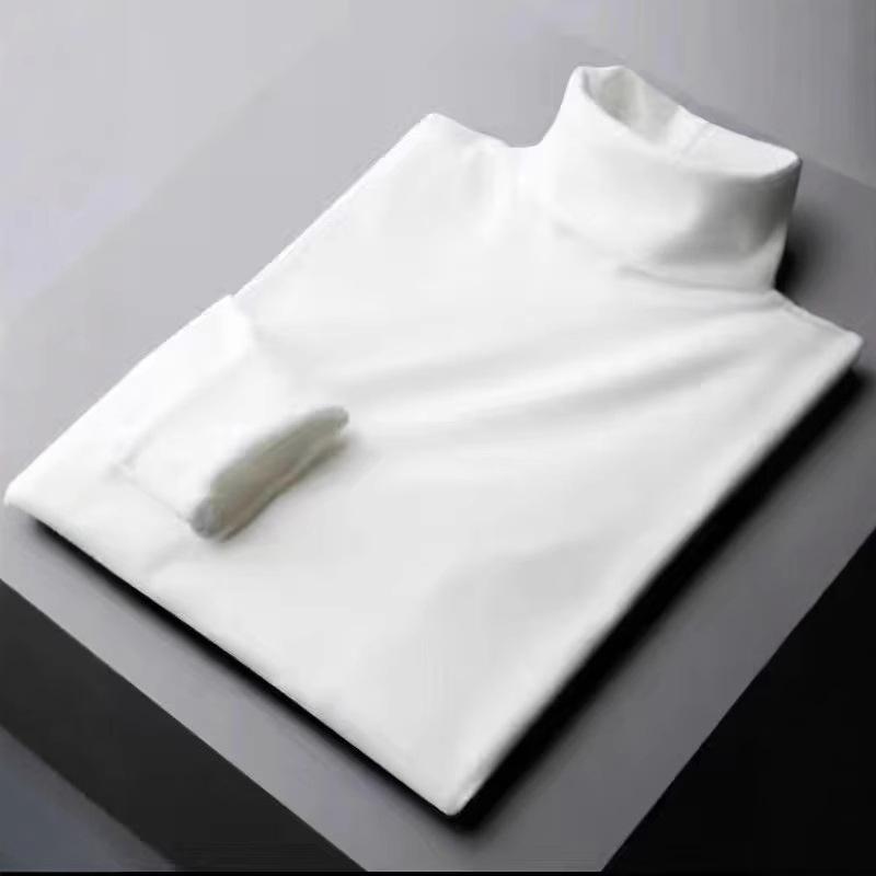 Rakuten - Tシャツ メンズ 男性用 ハイネック カットソー モーダル 長袖 インナー 薄手 無地 秋 冬 伸縮性 吸湿性 ブラウン カーキ ホワイト ダークグレー ブラック
