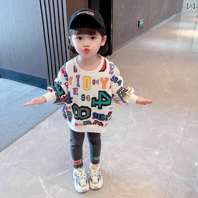 子供服 トレーナー 女の子 長袖Tシャツ 春秋 薄手 90 100 110 120 130 140 ピンク ホワイト 普段着 部屋着 Letter