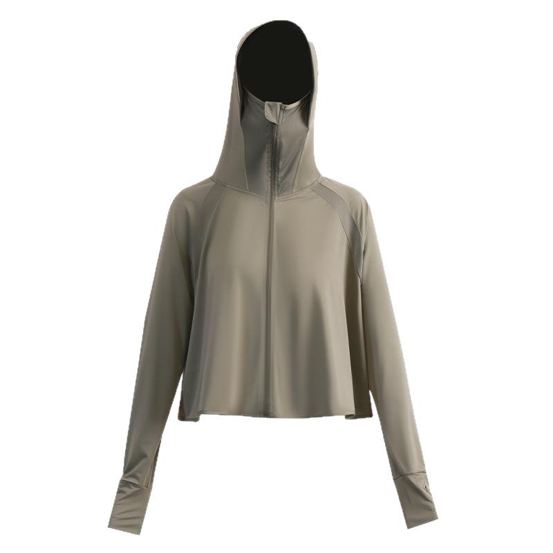 日焼け止め レディース 薄手 長袖 サイクルウェア アウトドア ポリエステル 幾何学模様 フード付き 黒 ブラック グレー 白 ホワイト ピンク 黄色 イエロー カーキ ブルー L XL