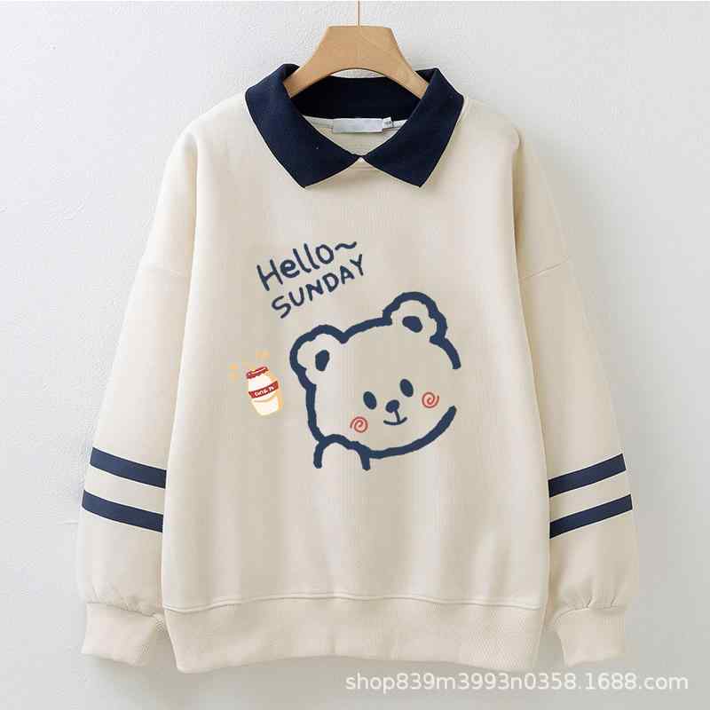 スウェット レディース ポロネック 長袖 プルオーバー ゆったり かわいい 春秋 トップス カットソー ア..