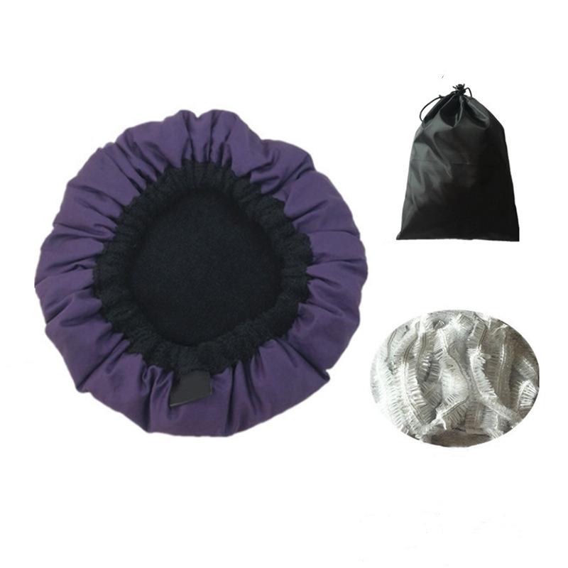 帽子 レディース 亜麻仁 加熱式ヘアトリートメントキャップ 電子レンジ対応 深層修復 ヘアケアキャップ パープル ブラック 無地 しわ加工 八角帽 カジュアル 美容院 リラックス2