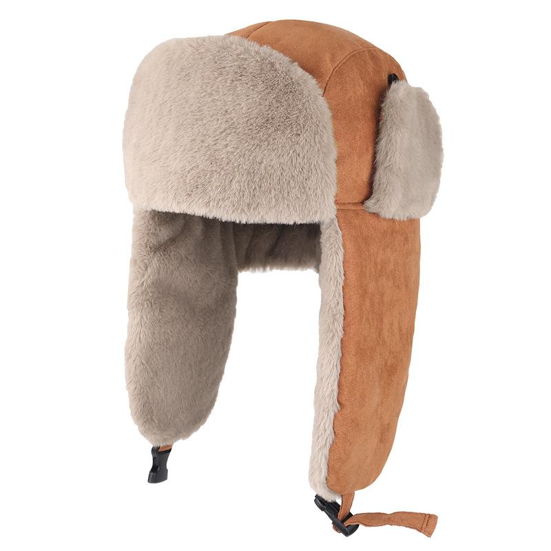 帽子 防寒帽子 防風帽子 裏起毛 あったか イヤーマフ付き スキー アウトドア 深グレー 焦茶色