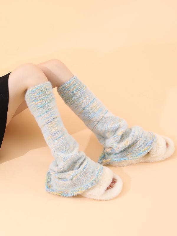 靴下 レディース JK ガールズ ニーハイソックス レッグウォーマー アクリル あったか 防寒 冷え対策