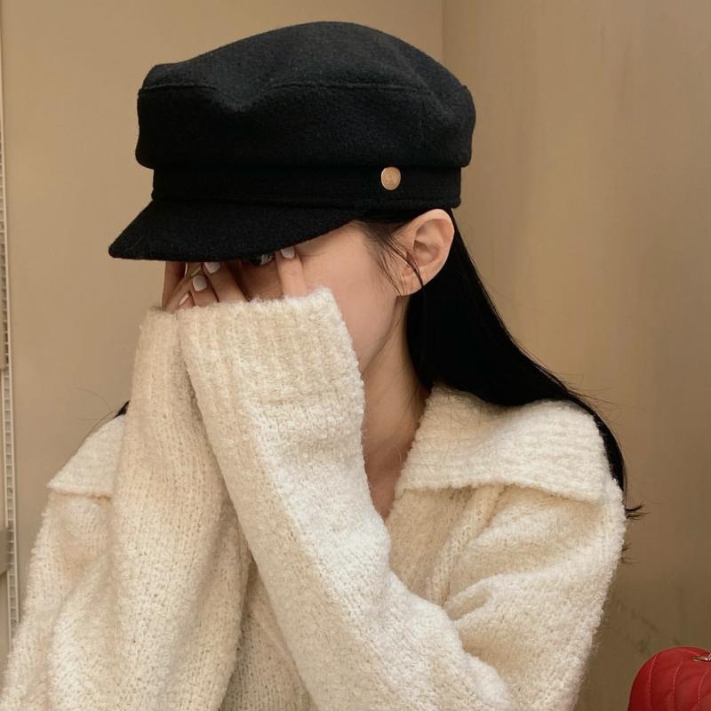 帽子 レディース 秋冬 ベレー帽 キャスケット 毛糸 ウール混紡 小顔効果 暖かい ブラック ピンク系 ブラウン 普段使い 旅行