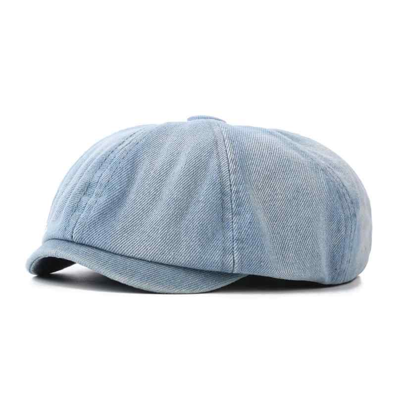 ベレー帽 メンズ レディース デニム 八角帽 青年 ハンチング帽子 レトロ アメカジ 56-58cm 日韓 アフリ..