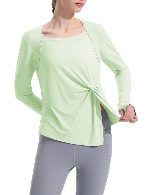ヨガウェア レディース トップス 長袖 Tシャツ 吸湿速乾 スポーツウェア ランニング ウェア トレーニング フィットネス ピラティス ストレッチ ヨガ