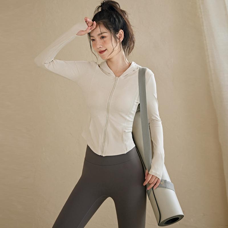 ヨガウェア レディース 秋冬 パーカー ランニング ジャケット スポーツ ウェア トップス 長袖 伸縮性 通気性 ピンク系 グレー ブラック パープル グリーン ホワイト