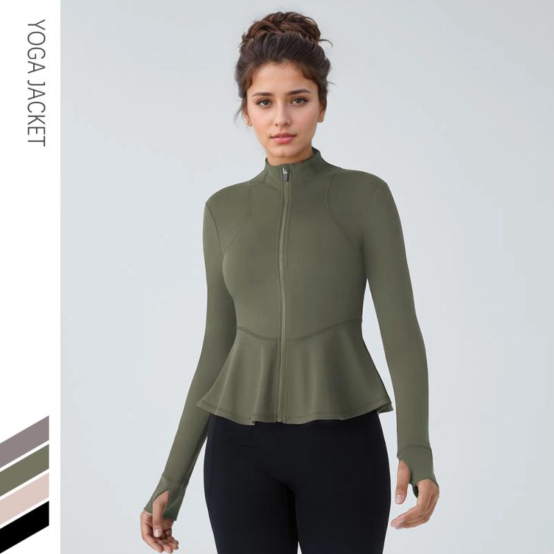 ヨガ レディース スポーツウェア アウター 秋冬 長袖 トップス 接触冷感 伸縮性 ストレッチ トレーニン..