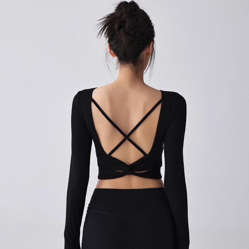 ヨガウェア レディース 秋冬 長袖 胸パッド付き 豪華感 スリムフィット 速乾 スポーツトップス ランニ..