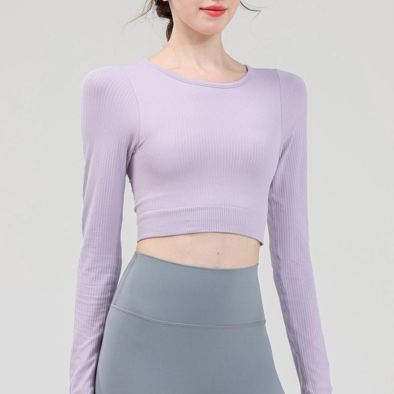 ヨガウェア レディース スポーツ長袖トップス ブラパッド付き トレーニングウェア ピラティス ランニング サイクル 健身 美体 吸湿速乾 ストレッチ 伸縮性 快適 秋冬