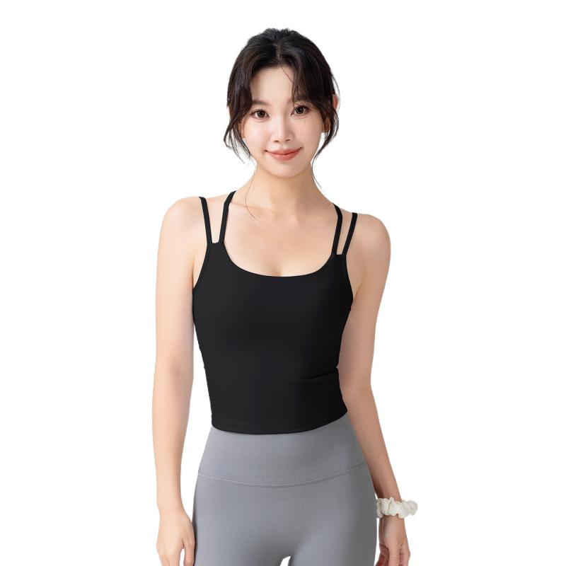 ヨガウェア レディース カップ付き タンクトップ インナー ブラトップ スポーツウェア 伸縮性 ノースリーブ トレーニング ジム ランニング ピラティス ダンス 春夏