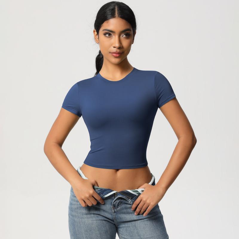 Other - ヨガウェア レディース ランニング ウェア Tシャツ 半袖 スポーツウェア トレーニングウェア 速乾性 ストレッチ ピラティス フィットネス トップス 切り替え 伸縮性 通気性 吸湿性 春夏秋冬